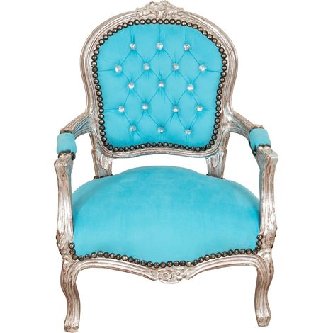 Chaise de cuisine et de salle à manger en bois pour enfants Fauteuil lit rembourré avec accoudoirs 72x50x49 cm Style français