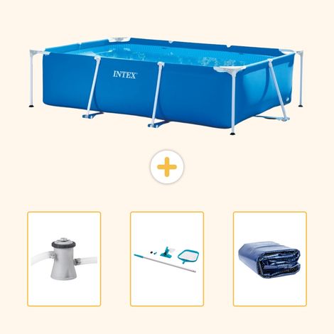 Intex Piscine Tubulaire Rectangulaire - 260x160x65 cm - 4-pièces SCB81