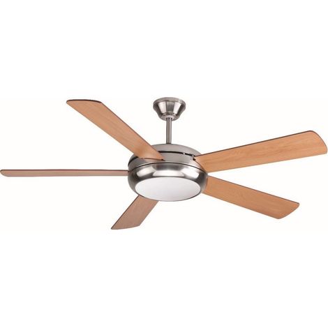 Ventilador de Techo con Luz AC 85W 2xE27 con Luz y Mando a Distancia Plata
