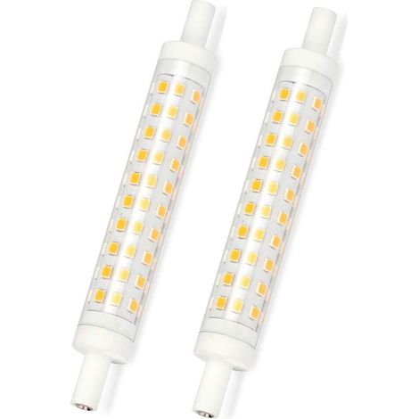 Ampoule LED dimmable 10W R7S 118mm, 6000K,compatible avec les ampoules halogènes 100W,éclairage à 360°,tube LED en forme d'épi de maïs (lot de 2) (1/5)