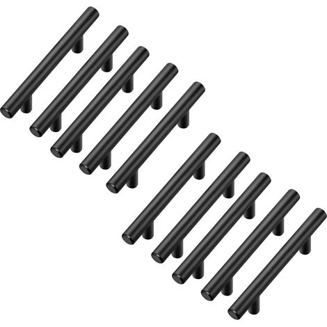 Lot de 10 poignées meuble cuisine 12,7 cm (5 pouces), noir mat (1/5)
