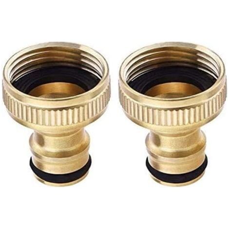 Laiton 3/4'' BSP Nez de Robinet d'arrosage à Visser débit Tap Connector Threaded Faucet Adapter 2 Pack (1/4)