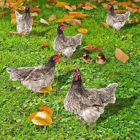 Piquets décoratifs de jardin en forme de coq, décoration extérieure, ornements de poulet - 11 (1/4)