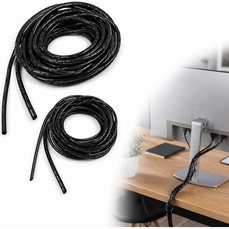 Gaine de câble en spirale - 10 m - Blanc - Avec guide flexible - Pour une gestion efficace des câbles - Résistant aux températures de -40 °C à 80 °C - Protection polyvalente des câbles pour la maison (1/5)