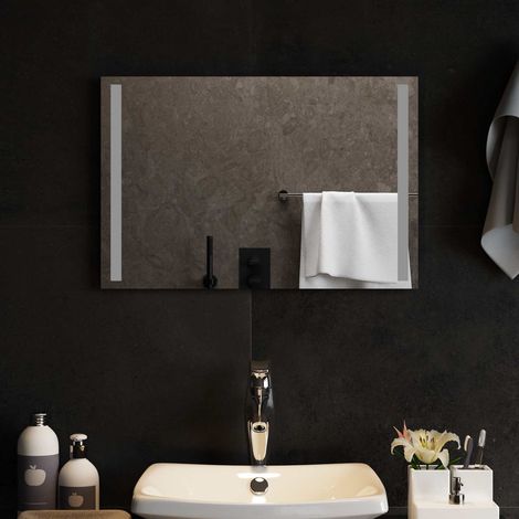 Teenpull – LED-Badezimmerspiegel Transparent 60 x 40 cm Gehärtetes Glas (1/5)