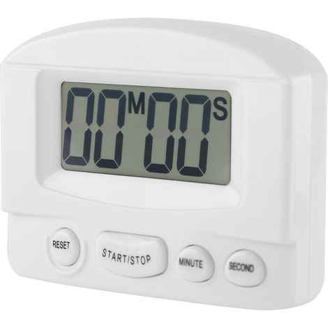 Minuteur numérique portable grand écran LCD pour cuisine blanc (1/5)