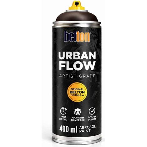 Bombe de peinture - Marron foncé - Belton - Urban Flow - 400ml - Haute couvrance