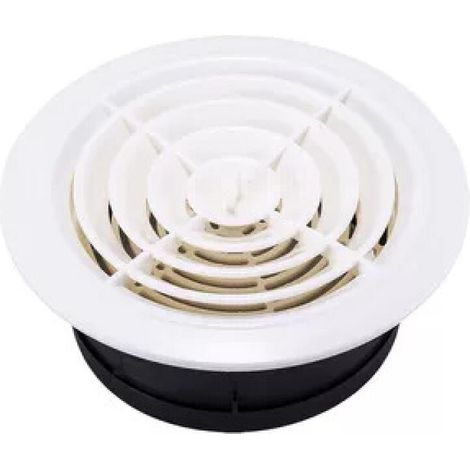 Rejilla de ventilación de 149,57 cm, tapa de escape redonda, rejilla integrada, apta para baños, oficinas y hogares (blanca). (1/5)