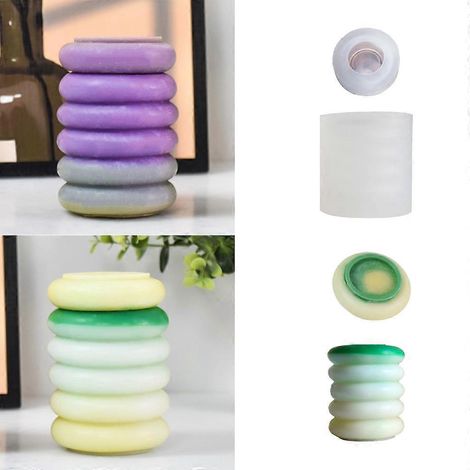 Moule en silicone pour bougie, pot de fleurs DIY, outil de meulage pour pierre expansée en plâtre (1/4)