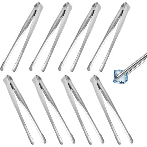 Paquet de 12 pinces à bonbons, pinces à sucre en poudre, pinces en acier inoxydable pour crème glacée, sucre, biscuits, barres, buffets (1/5)