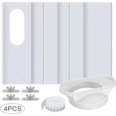 YMYNY Kit de Fenêtre pour Climatiseur Portable, avec Coupleur Universel Panneau en PVC Renforcé Réglable Joint de Fenêtre Kit d'Aération de Fenêtre AC pour Coulissante pour 10cm Tuyau d'Échappement (1/3)