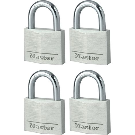 Master Lock 9140EURQNOP Aluminium 40mm Padlock 4-Pin - Keyed Alike x 4 MLK9140Q