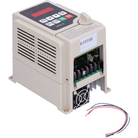 Variateur de fréquence 110V, onduleur triphasé 0.4kW JLS-S-1S, entrée monophasée, sortie triphasée, contrôle moteur industriel. (1/5)