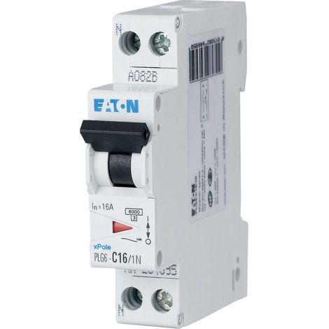 Disjoncteur Eaton Eaton Moeller 1P+N, 16A, montage rail DIN ( Prix pour 1 )