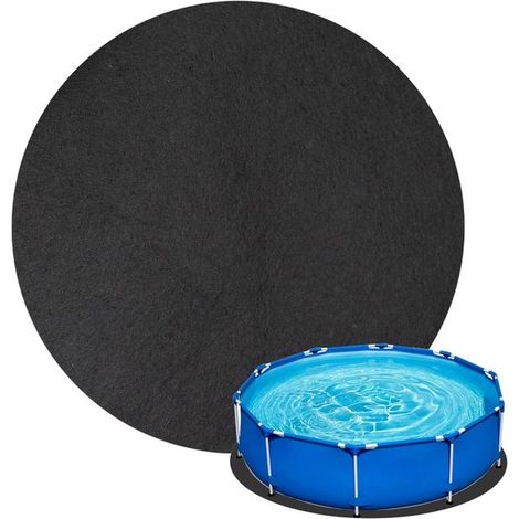 Alfombra de exterior redonda de 4 m, antideslizante y absorbente, ideal para piscinas elevadas y spas. (1/5)
