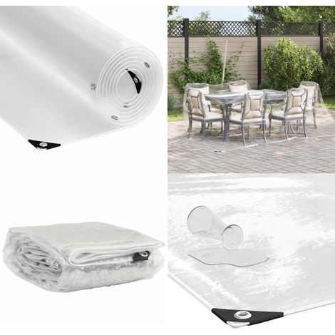 vidaXL Bâche transparente avec œillets 3x3 m PVC (1/5)