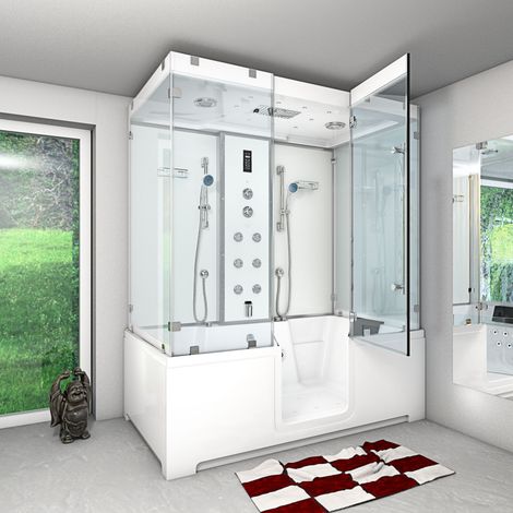 Kombination Badewanne Dusche K88-WS-EH-C-EA Duschtempel 180x100 cm OHNE Zusatzoption (1/5)