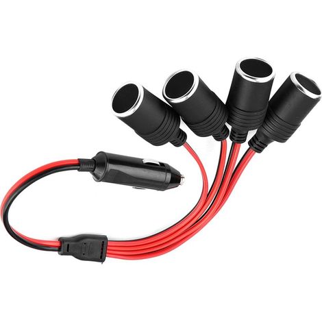 Chargeur voiture haute puissance 4 ports allume-cigare adaptateur prise multiprise (1/5)