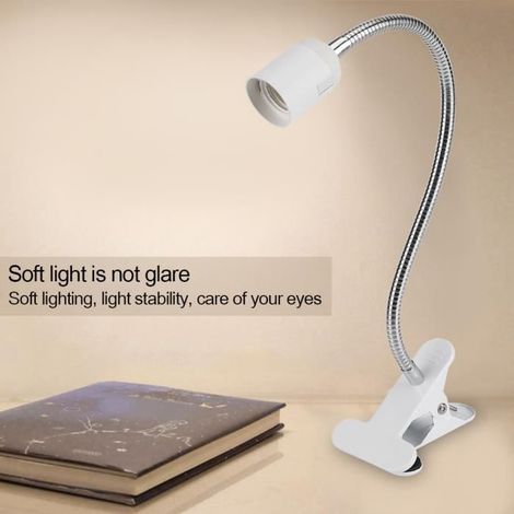 LED-Schreibtischlampe mit Klemme - Dimmbar - Flexibel - Weiß - Metall + Kunststoff - E27