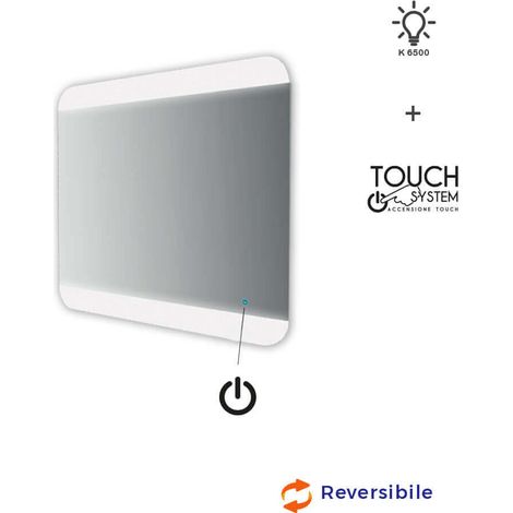 Specchiera LED con sensore touch bordi satinati 70X80 retroilluminato (1/3)