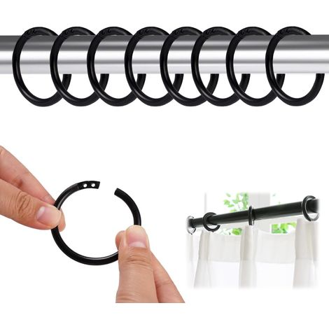 45 Pièces Anneau Rideau Douche 40 mm, Silencieux Crochet Rideau de Douche en Plastique,Facile da usare pour ø 2-4 cm Tringles Télescopiques, Peut être utilisé comme Crochet pour Suspendre êtements (1/5)