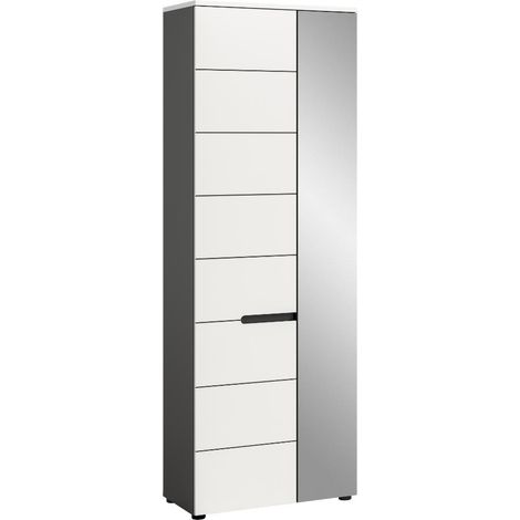 Canu Kleiderschrank 1 Tür weiß, grau.
