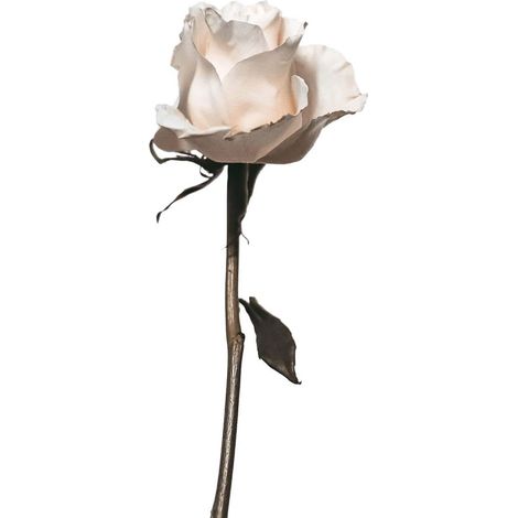 Tableau design fleur blanche pour couloir | Tableau sur toile moderne motif rose | Tableau décoratif fleuri blanc et beige - 0,5 x 0,5 m (1/2)