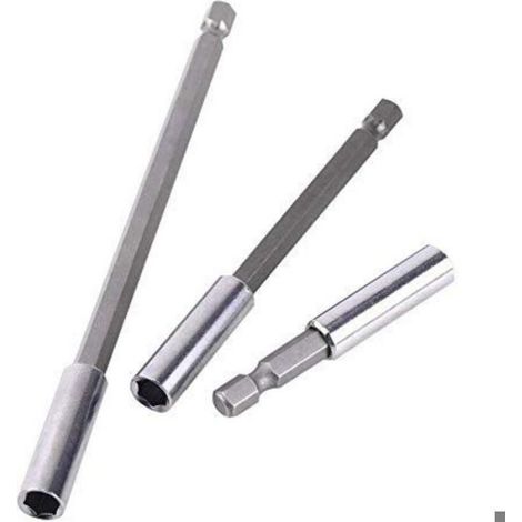 Porte-embouts magnétique - OKZ® - 3 pièces - Longueurs 60/100/150 mm - Diamètre 1/4" (6,35 mm) - Acier au carbone CRV