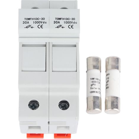 Disjoncteur DC 1000V avec 2 fusibles, protection efficace 25A pour appareils électriques - Kit coupe-circuit