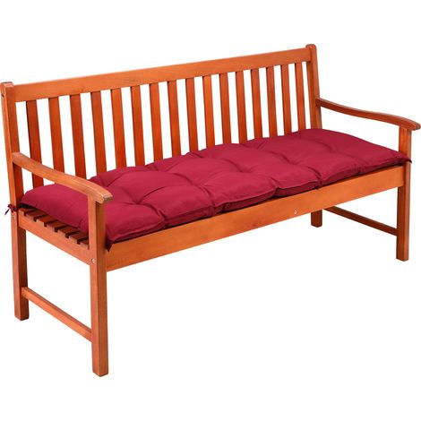 Coussin de banc - Intérieur Extérieur Coussin pour banc Banquette - 145x45x8cm - 100% Polyester Rouge (1/5)