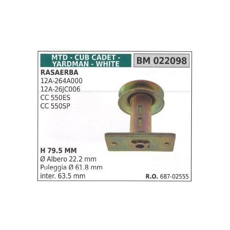 Supporto mozzo portalama rasaerba tagliaerba 12A-264A000 MTD 022098