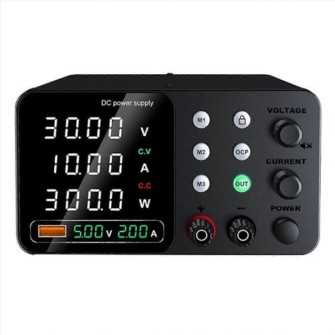 Alimentation de laboratoire 30 V 10 A avec triple alimentation à découpage et alimentation régulée CC 5 V 2 A pour interface Type C (UE) (1/5)