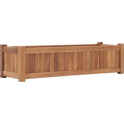 Jardinière Lit surélevé 100x30x25 cm Bois de teck solide (1/5)
