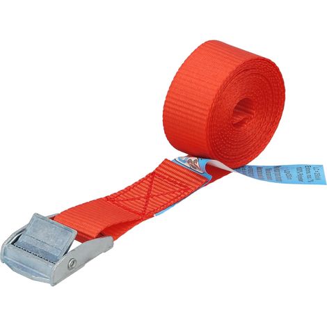 Sangle d'arrimage à cliquet 2,5 m x 25 mm. Cliquet métallique Automatique, Sangle, Sangle de Fixation (1/5)