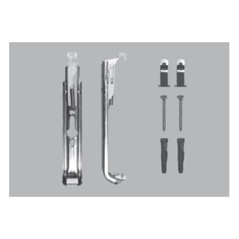 Set (set completo) di sospensioni a binario MCA-D per radiatori a pannello senza ganci, altezza 200 mm, tipo 21s/22: PLINT (CV), PLINT P (FCV), PLINT R