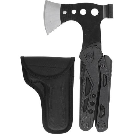 Multitool im Taschenformat, Klappaxt, Hammer, Messer, Zange, Werkzeug aus Edelstahl für Outdoor-Camping (1/5)