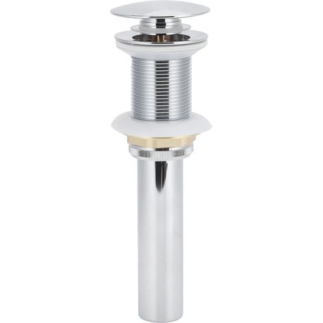 Bonde de lavabo électroplaquée à clapet anti-débordement (sans trou) (1/5)