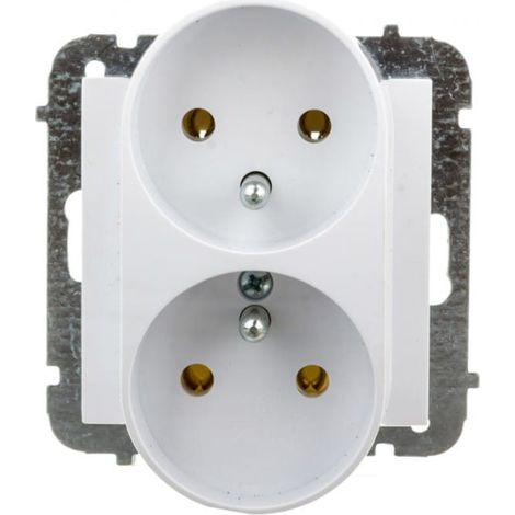 Enchufe doble Sentia con/sin 16A IP20 blanco 1443-10