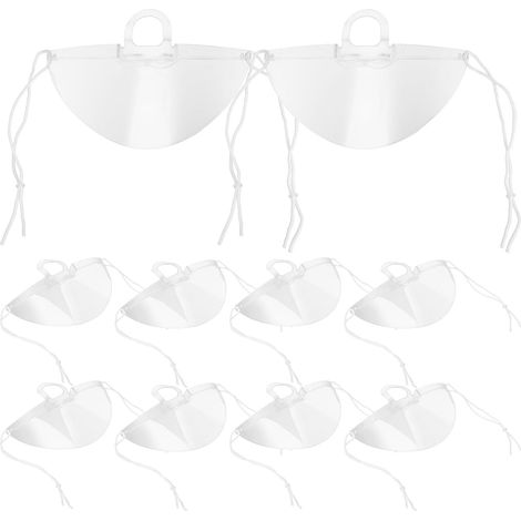 Holibanna 10 pièces Lot de Masques Transparents Anti-buée Plastique Protection Respiratoire Claire et Respirante Couvre-Nez et Bouche Réutilisable pour Chefs et Restauration (1/5)