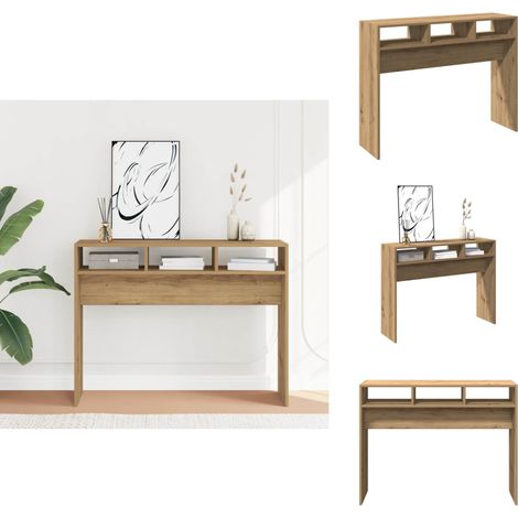 Table console chêne artisanal 105x30x80 cm bois d'ingénierie - Table Console - Tables Console - Bout De Canapé - Table De Canapé (1/5)