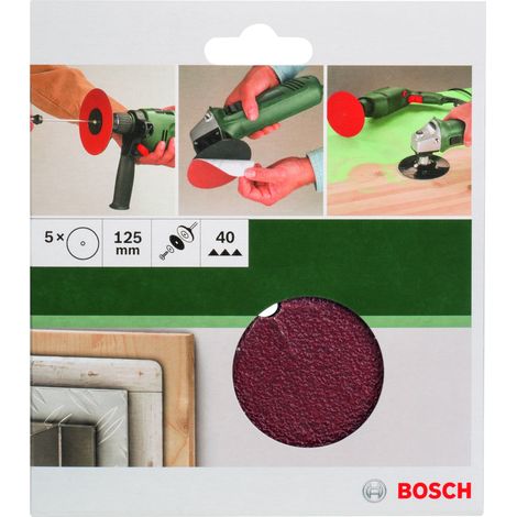 Bosch Schleifblatt-Set für Bohrmaschine D=125 mm K=40 5 Stck. - 2609256B48 (1/2)