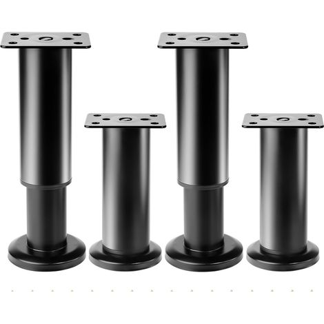 (4 Stück) Höhenverstellbare Möbelfüße 12-19 cm, Schwarz, für Stühle, Betten, Sofas, Kleiderschränke (1/5)