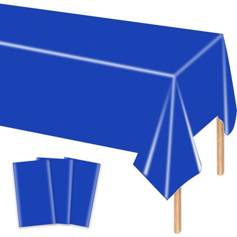 Lot de 3 nappes jetables bleu foncé 137x274 cm pour fêtes