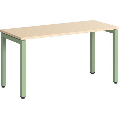 bureau avec plateau Chêne clair et base Olivine (1/5)