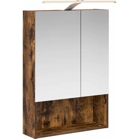 Maison Exclusive - Mobiletto per specchio da bagno Rovere fumé 50 x 14,5 x 70 cm