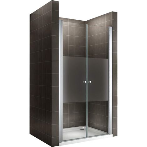 MAIA Porte de douche 100x180 cm verre sérigraphié - ajustable de 100 à 104 cm (1/2)