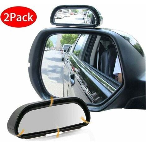 Set di 2 specchietti retrovisori per auto a 360° per punti ciechi, universali, destro + sinistro, regolabili, in vetro HD, grandangolari, ideali per furgoni, SUV e camper. (1/5)