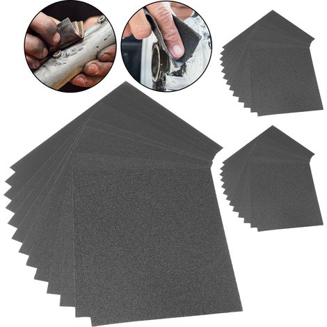 STAHLWERK Set di 36 carte abrasive in carburo di silicio