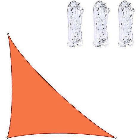 Wasserdichtes dreieckiges Sonnensegel, 3x3x4,3 m / 4x4x5,7 m / 5x5x7,1 m, für Garten, Terrasse, Pool, Camping (Orange 4x4x5,7 m) (1/2)