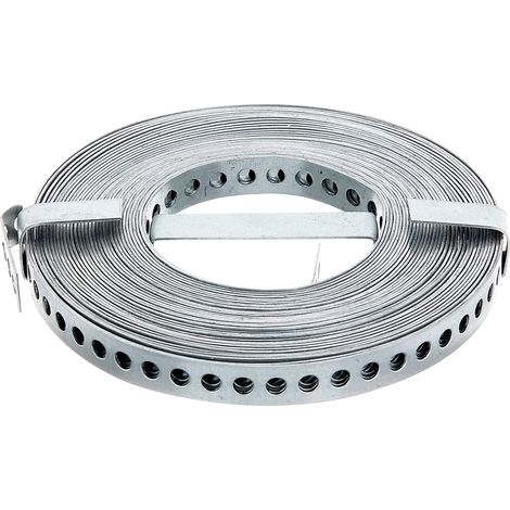 Alberts 334130 Nastro forato, con o senza box di srotolamento, zincato con procedimento Sendzimir, larghezza 12 mm, lunghezza 10 m (1/5)